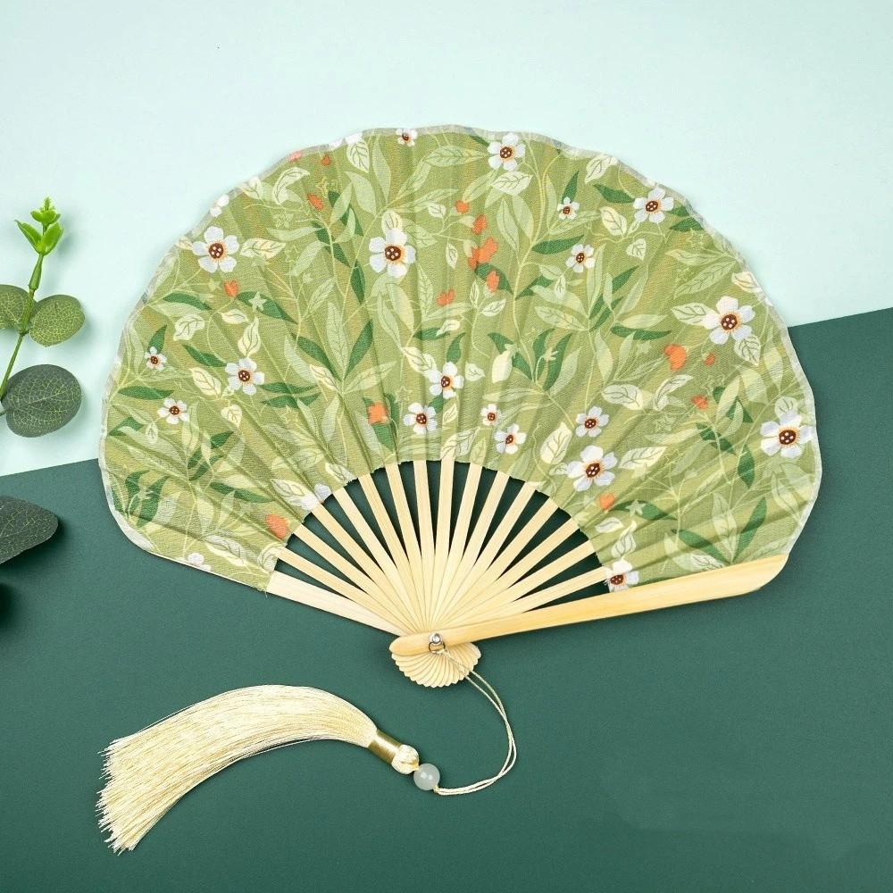 Retro Mini Shell Fan Portable Chinese Style Fan Decorative Folding Hand Fan Photo Prop