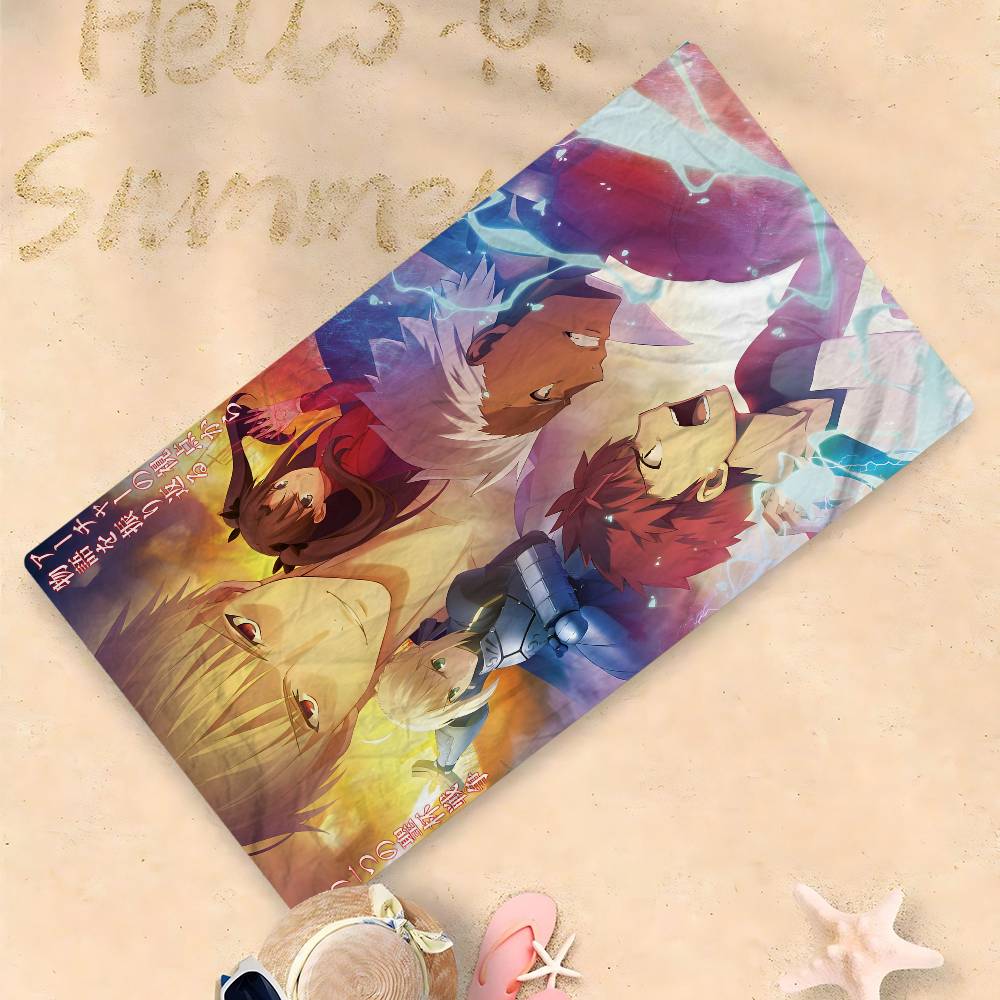 F-Fate S-Stay N-Night Большие пляжные полотенца из микрофибры Быстросохнущее полотенце Песчаные пляжные полотенца Полотенце для бассейна для путешествий Бассейн Йога