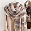 1116 autumn and winter new imitation cashmere scarf women's warm thickened outer shawl student plaid simple scarf wholesale