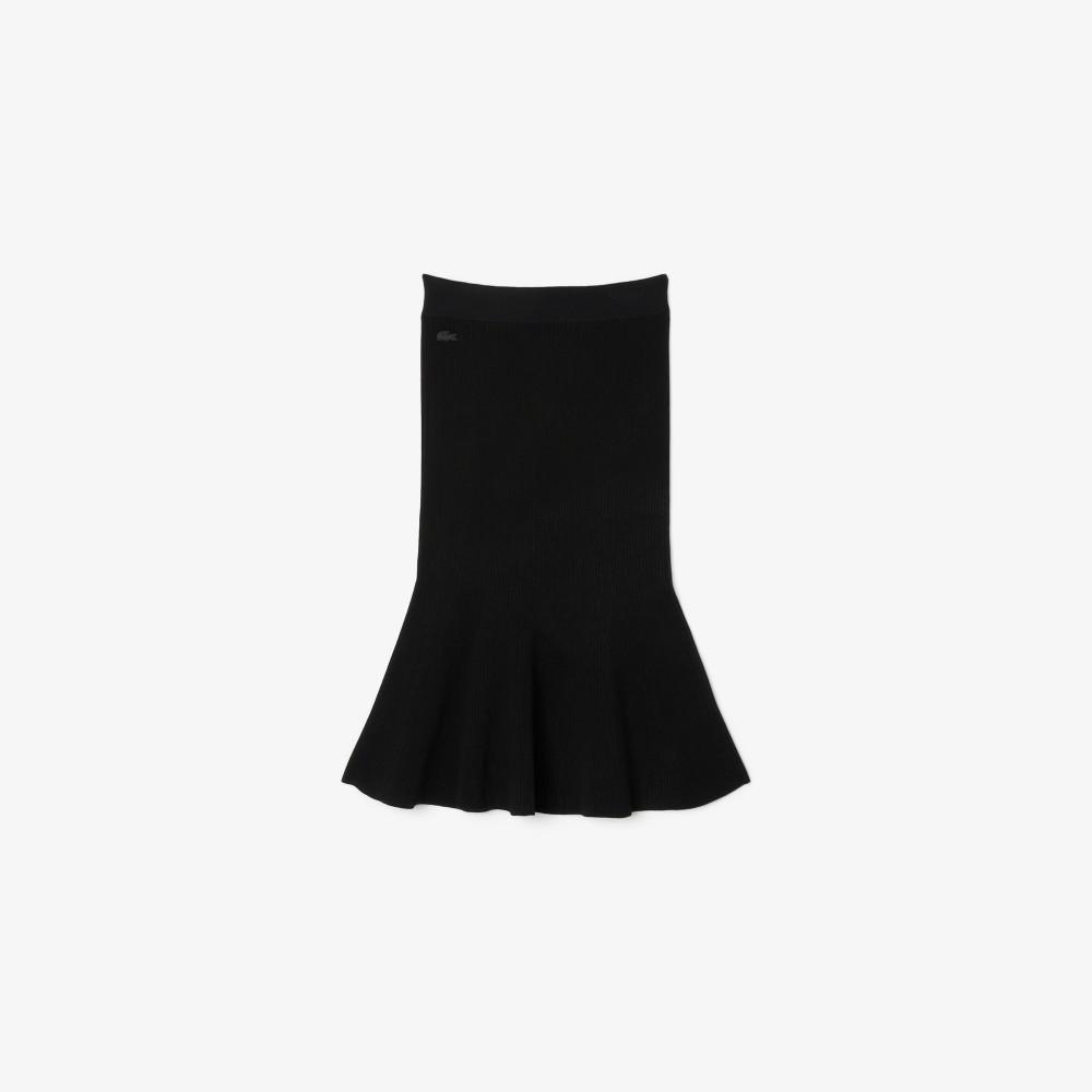 [Lacoste] Women's 3D Rib Knit Flared Midi Skirt JF4162-55N031