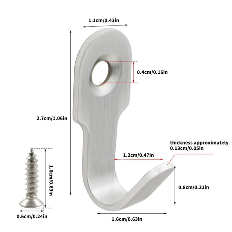 Space Saving Stainless Steel Hook 10 Pack Rusts Resistant Hook Ideal For Mounting On Walls Door And Cabinets