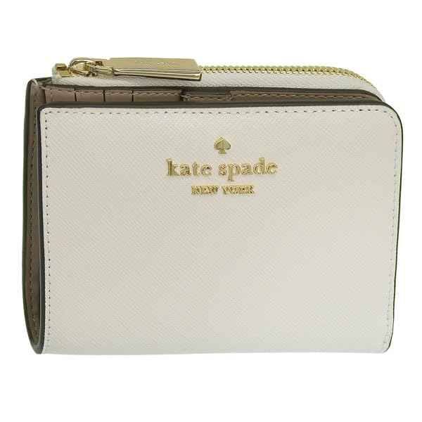 Женский бифолд-кошелек Kate Spade, компактный, бренд из аутлета, кожаный, цвет слоновой кости, Madison Small L Zip Wallet, MADISON SM LZIP WAL KH615, 100% оригинал.
