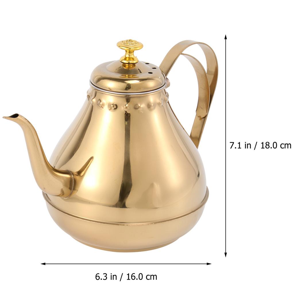 Чайник из нержавеющей стали 1,8 л с длинным носиком, водонагреватель для чая, кофе, для дома, зеркальная полировка, крышка-корона, изогнутая ручка, декоративный