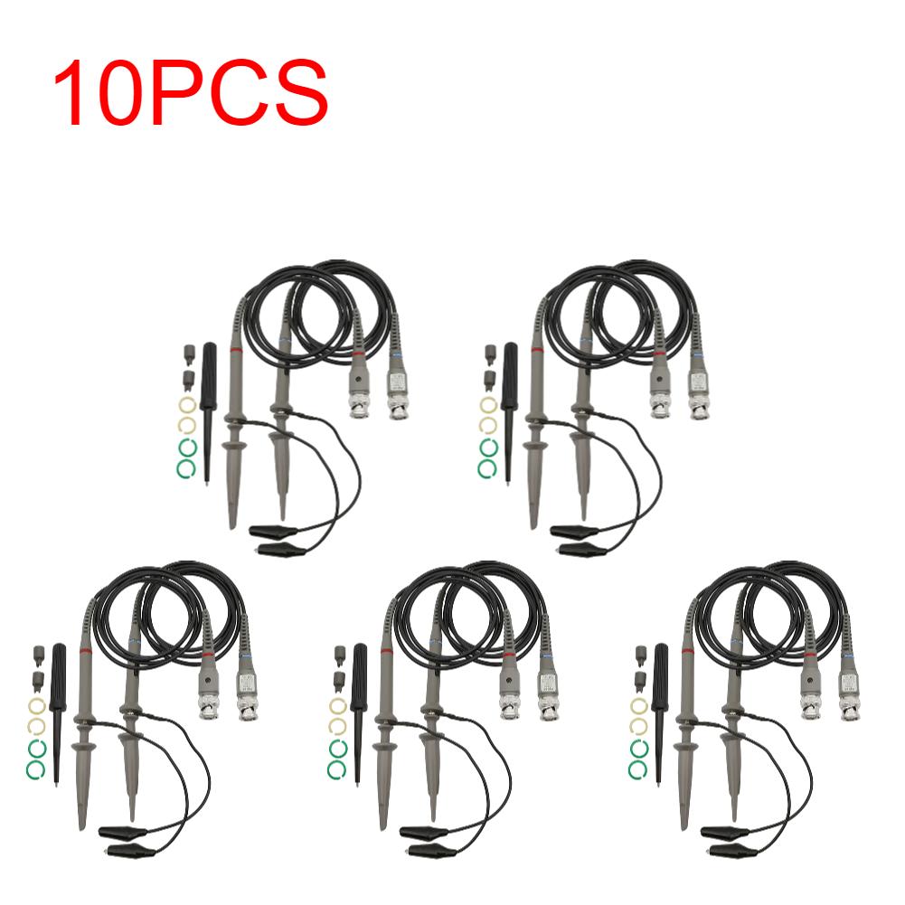 2-10PCS P6100 BNC Oscilloscope Probe Kit High Precision Scope Analyzer Alligator Clip Probes Test Leads 100MHz Oscilloscope Part