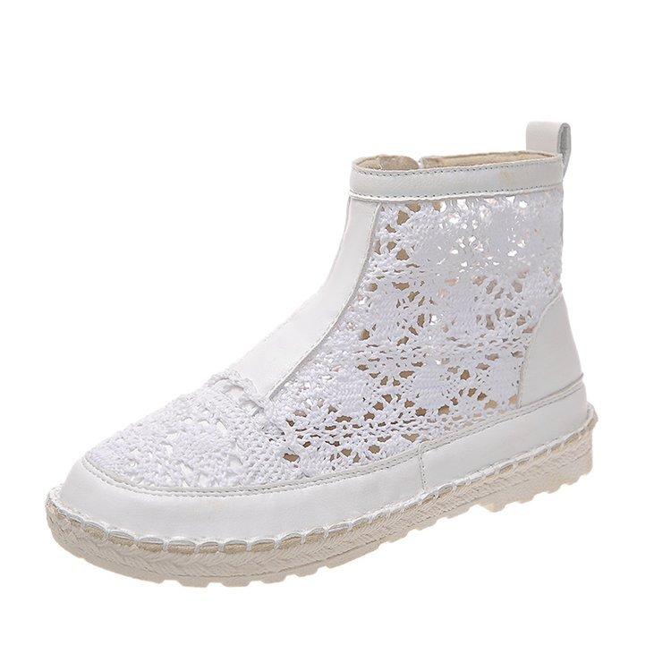 Модные Горячие Продажи 2025 Новые Женские Дышащие Сетчатые Ботинки Летняя Обувь Кружевная Прогулочная Неглубокая Новая Однотонная Нескользящая Повседневная Обувь 35-40 Обувь