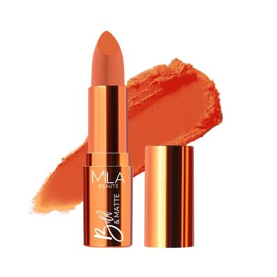 Mila Beauté Смелая и Матовая Стойкая Помада | Высокопигментированная Мягкая Матовая Поверхность | Легкая и Увлажняющая с Маслом Жожоба | Оттенок - (Не унывать