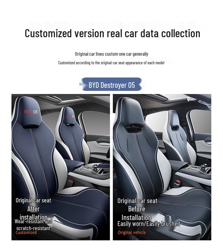 BYD Destroyer 05 Car Seat Cushion - Four Seasons, Full Surround, Five-Seat, Cartoon Design, Fits 22 Models