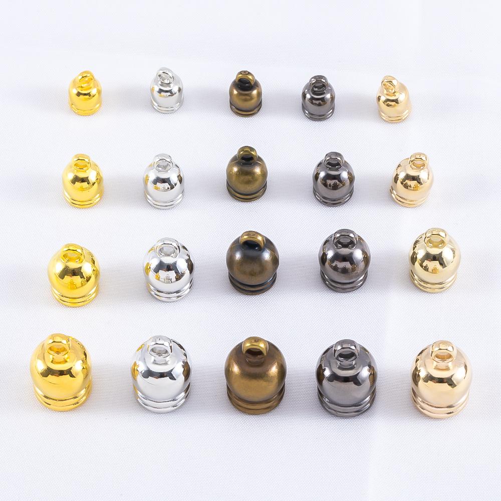 50pcs Necklace End Tips Tassel Caps Leather Cord Crimps End Caps Plastic Beads Cap Fastener DIY Jewelry Making Finding Supplies