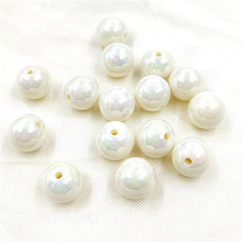 Round 14mm Accessories Materials Loose Beads Acrylic AB Magic Color Handmade DIY Bracelet Earring Making 10pcs Delicate Jewelry