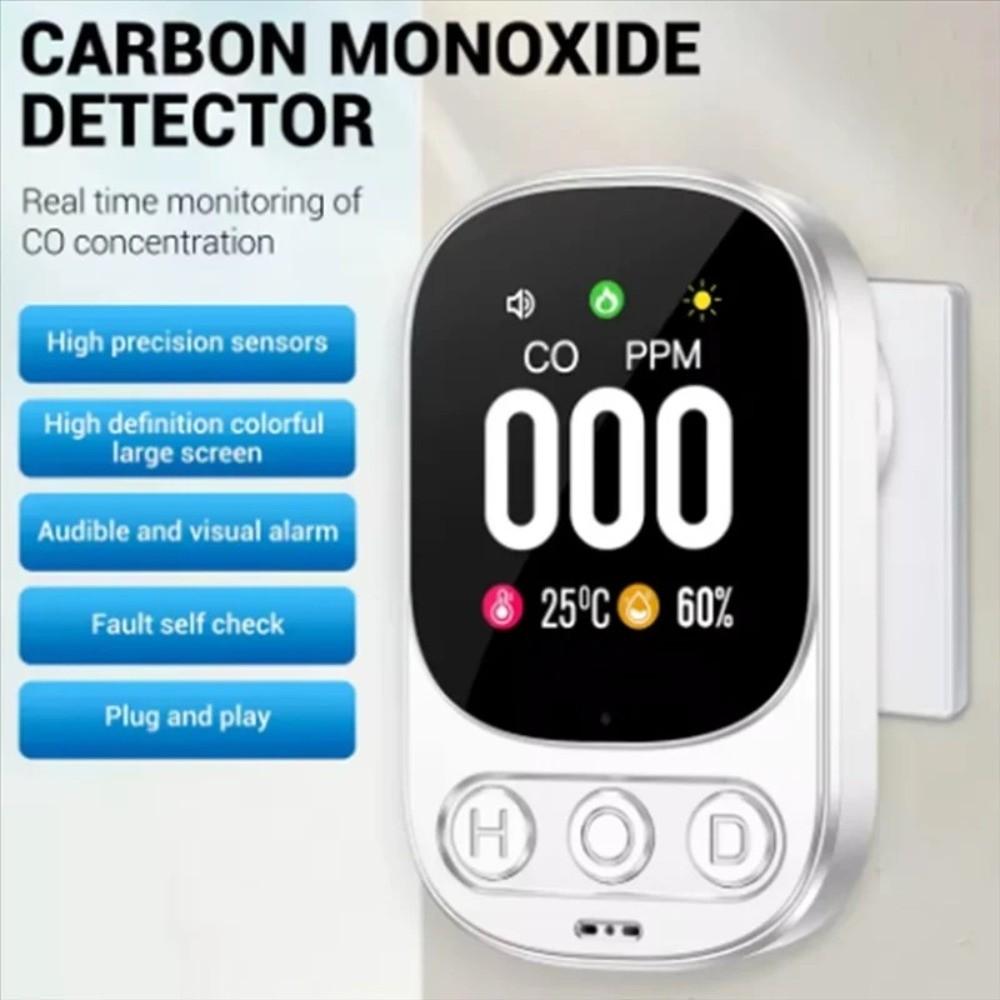 Real Time Monitoring CO Monoxide Alarm Large Screen Temperature Humidity Detector Travel