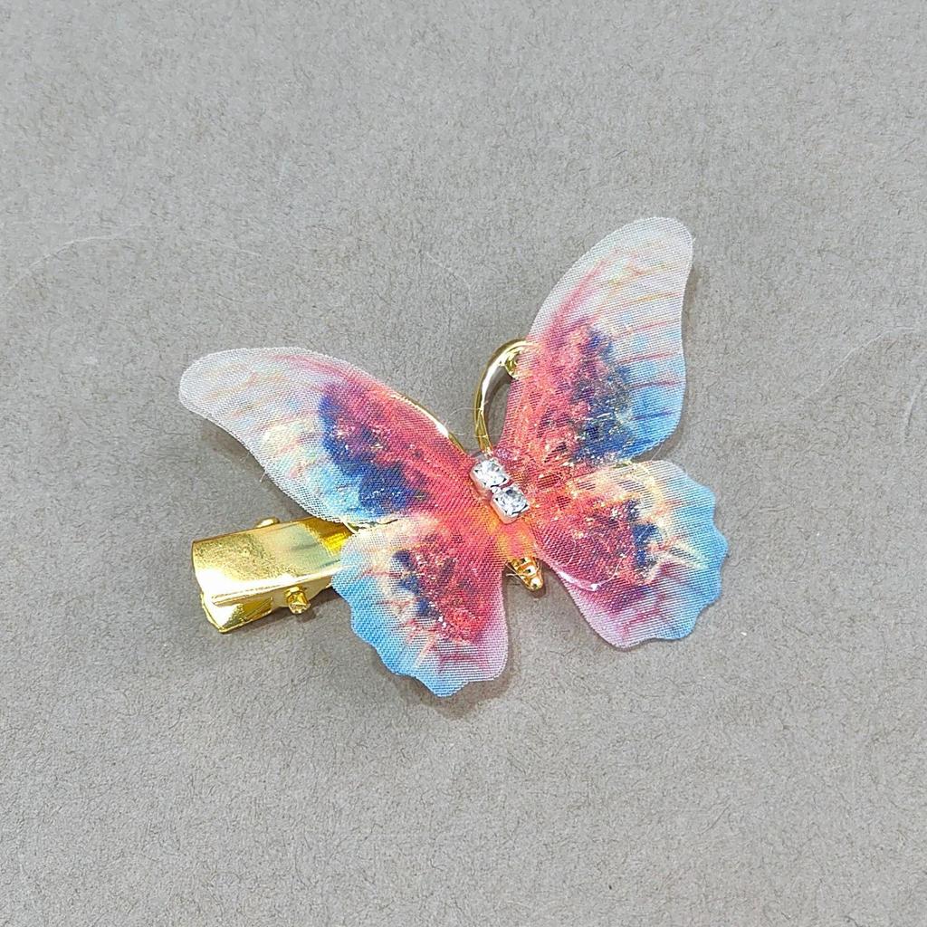 Градиентная заколка-бабочка для детей - симпатичная заколка-уточка из сетки и сплава, идеально подходит для стилей ханьфу и феи