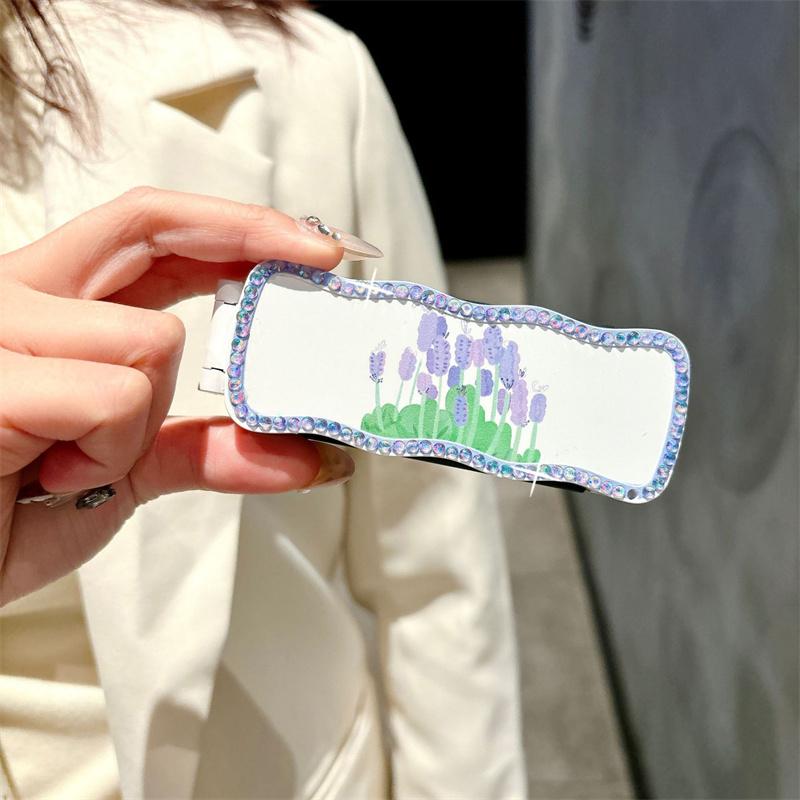 Печать Тюльпан Складная Расческа-подушка безопасности Портативная Портативная Массажная расческа-подушка безопасности Женская Специальная Расческа 2-в-1 с зеркалом для макияжа