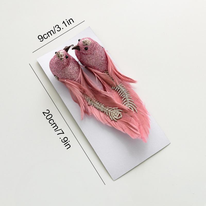 1/2 шт. Пенопластовые украшения для рождественской елки для использования в помещении и на улице, блестящие, искусственные птицы, разноцветные, на клипсах, с перьями, рождественские птицы