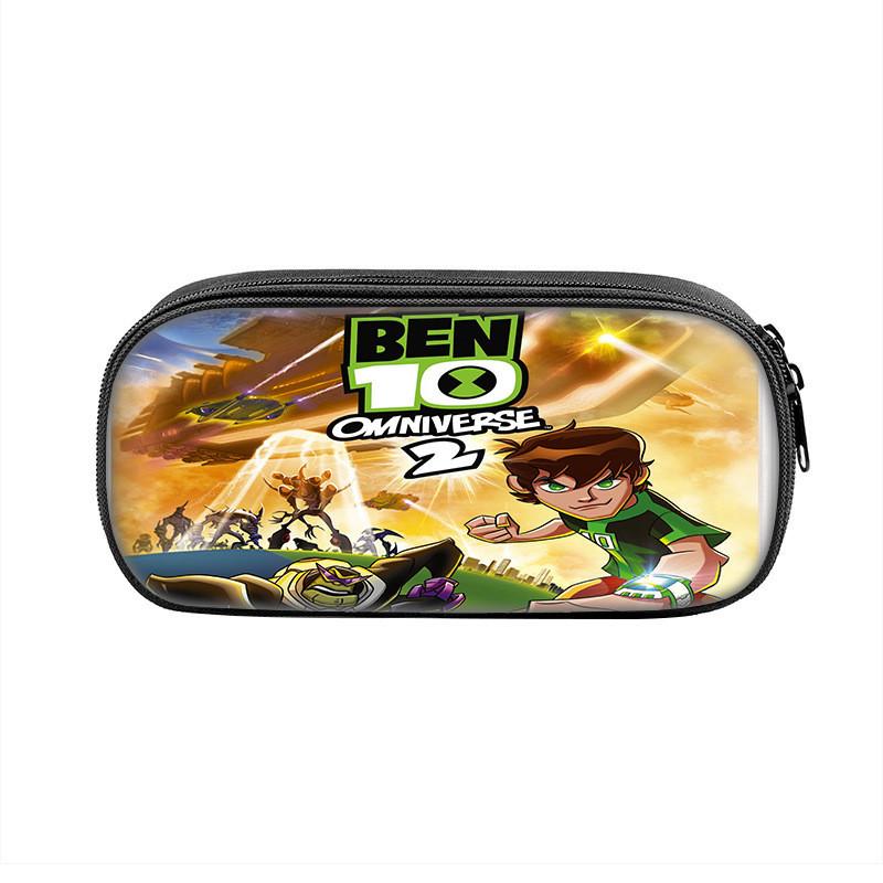 Пенал для детей Ben10 большой емкости из нейлона, органайзер для школьных принадлежностей