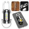 Mini Flashlight Multifunctional Pocket Flashlight USB Rechargeable Ultralight Camping Flashlight for Outdoor Emergency