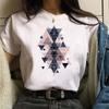 Maycaur 90s Mujaer Clothing Information T-shirt with Geometric Love Print Printed T-shirt for Women's Top