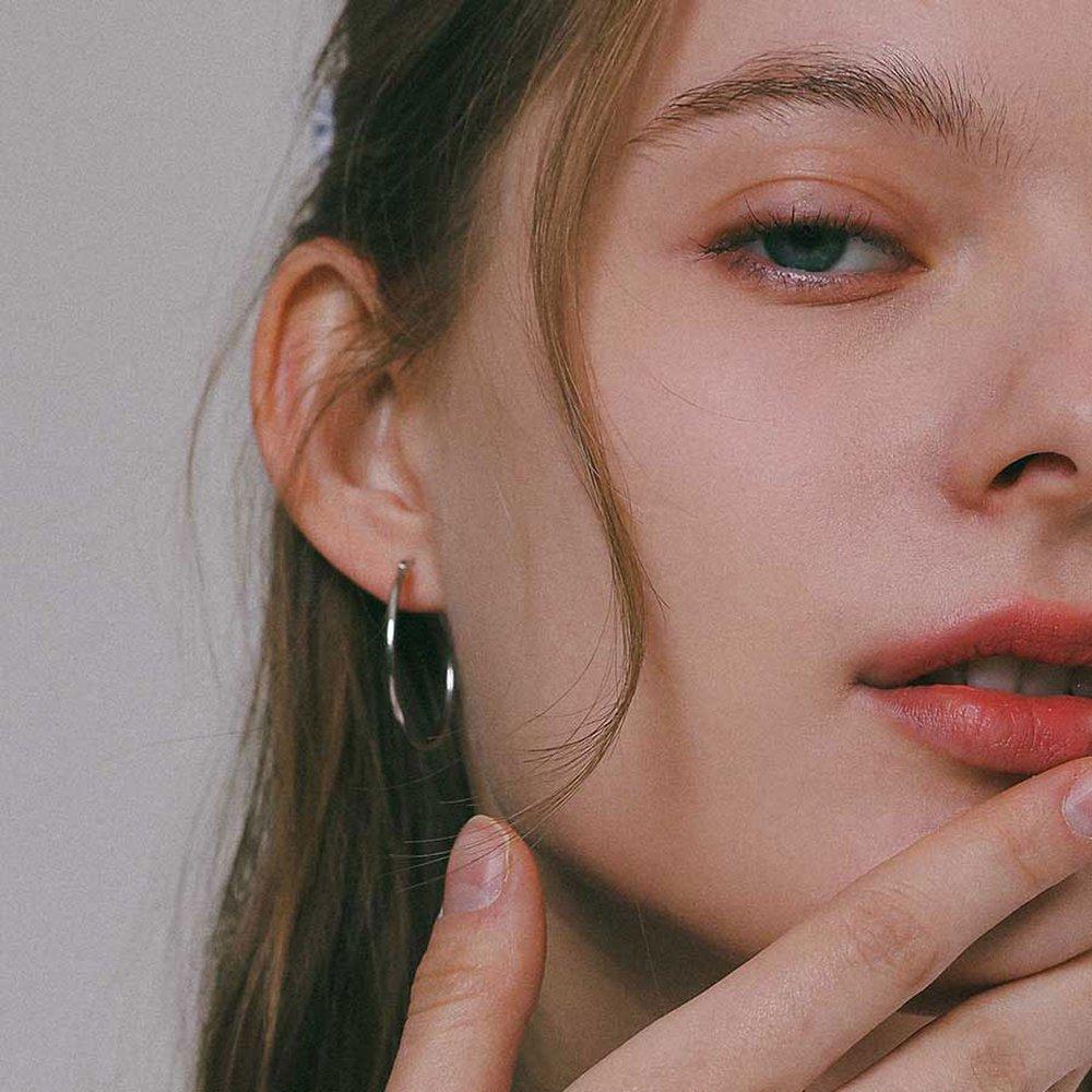 J.Lauren Silver Click Hoop Earrings M03887