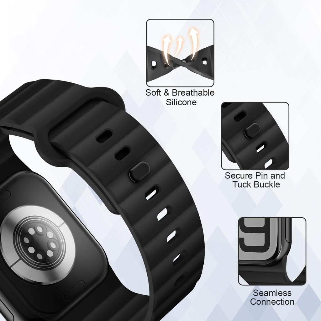 Спортивный ремешок для Apple Watch Ultra 3/11/10/9/8/7/6/SE 49мм 46мм 45мм 44мм 40 41 42мм Силиконовый браслет на запястье correa ремешки iWatch