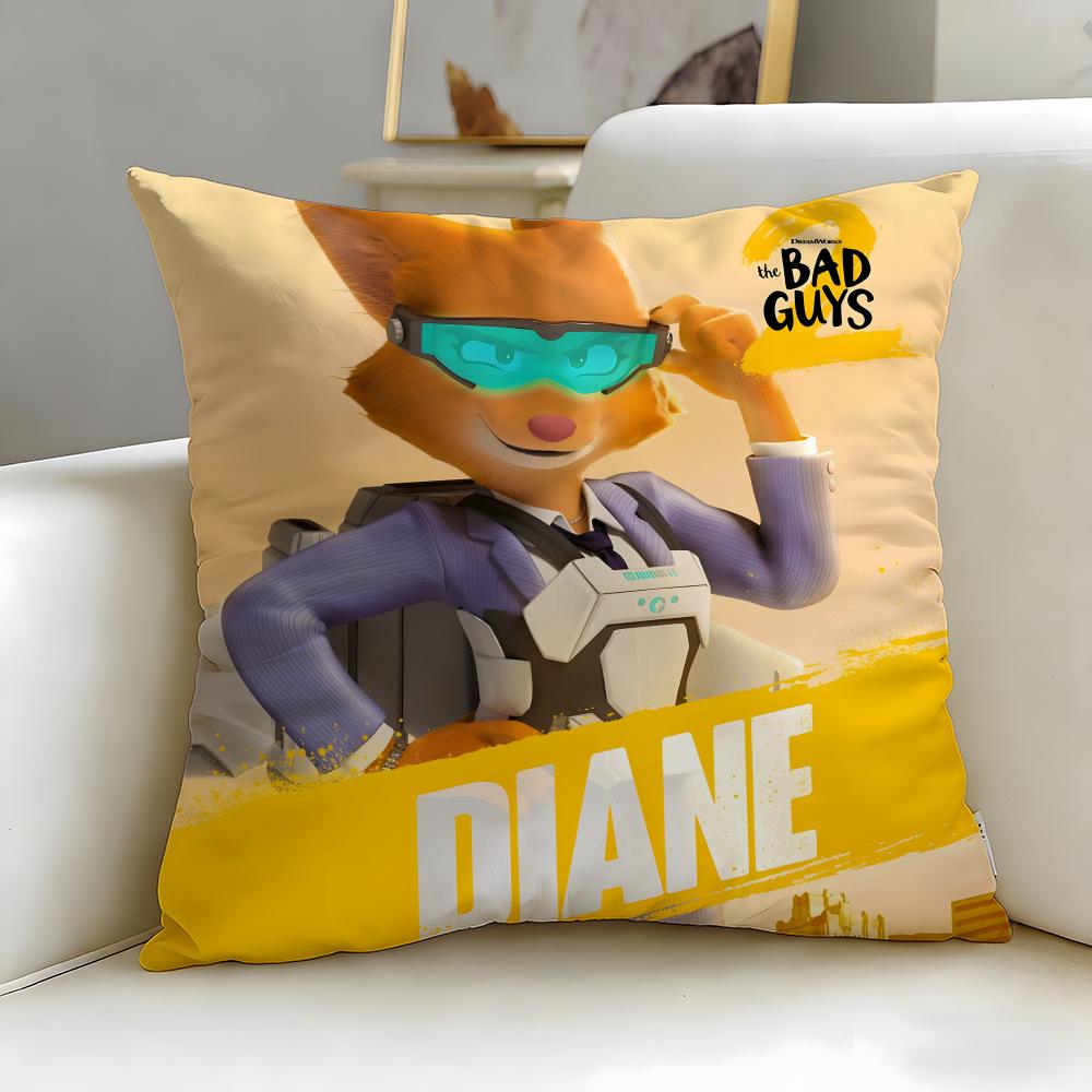 Популярный мультфильм «Плохие парни» Наволочка Мягкая и Легко стирающаяся – Универсальная для Дивана, Кровати, Путешествий и Офиса