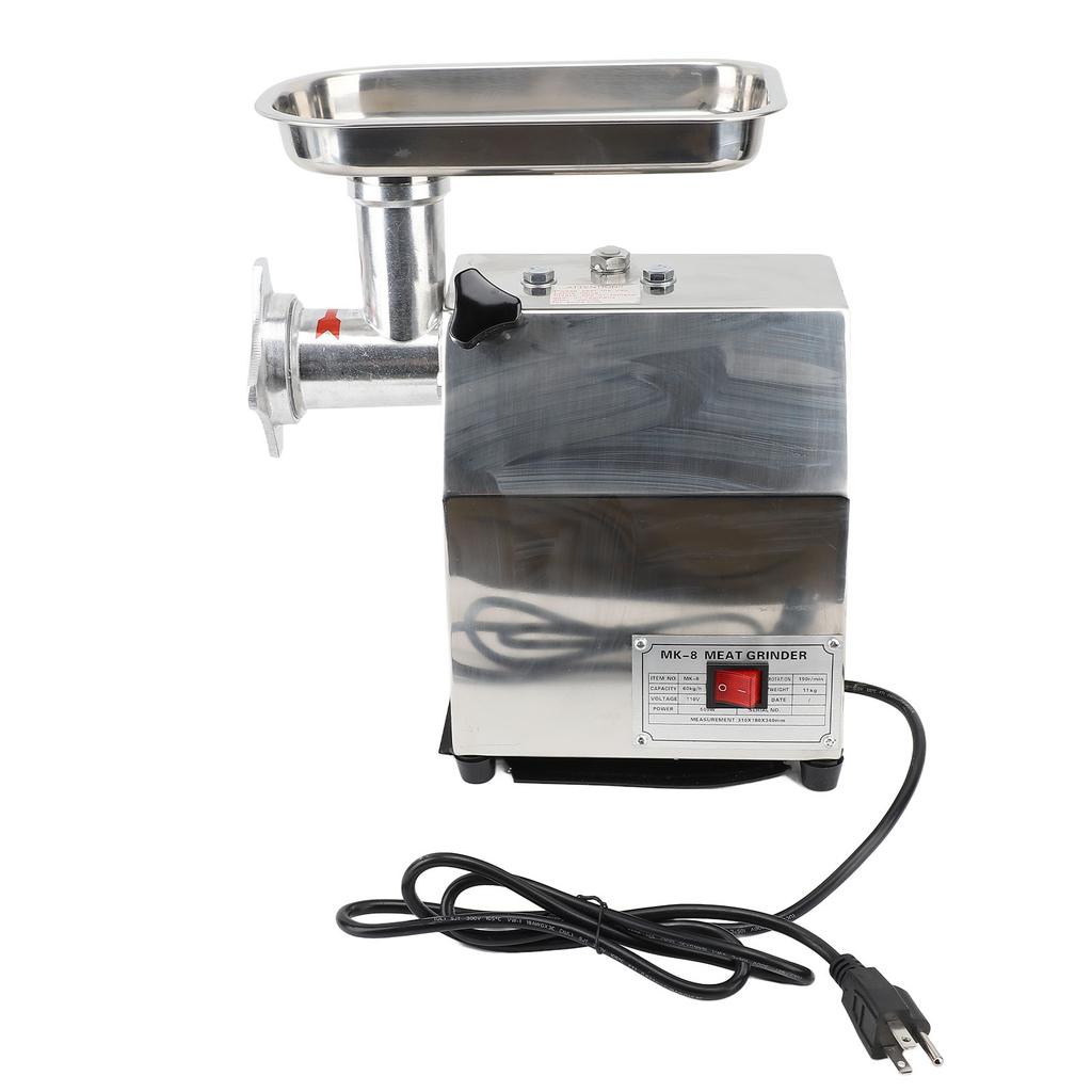 Electric Meat Grinder Commercial Meat Mincer Aluminum Alloy Multifunctional Food Processor Silver