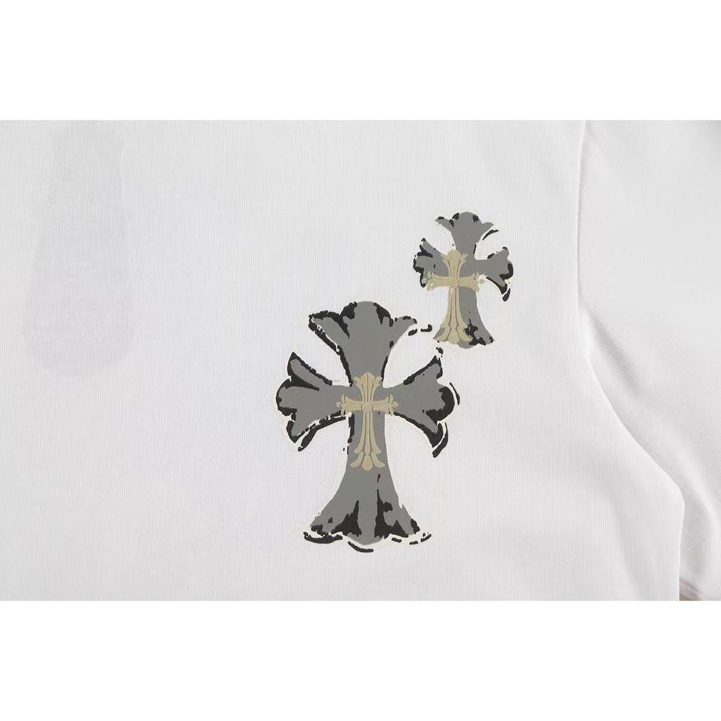 W364 CHROME HEARTS 2025 Summer New High Quality Cotton Round Neck Loose Large Size Men's and Women's T-shirt Couple T-shirt