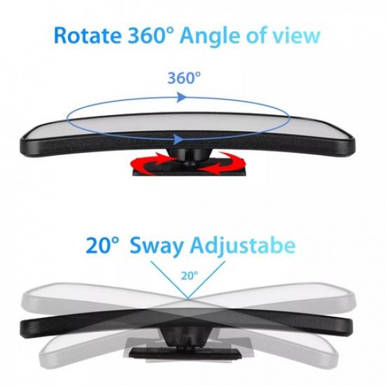 2PCS Blind Spot Mirror Auto 360° Wide Angle Convex Rear Side View Car Truck SUV
