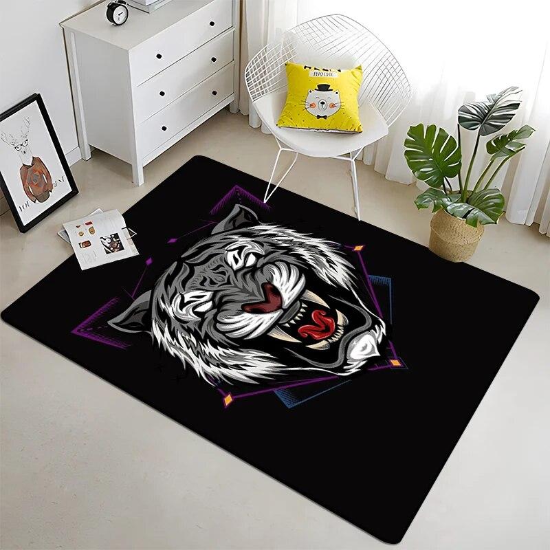 Ковер с принтом «Свирепый тигр» для гостиной, большой коврик, мягкий коврик, коврики для стульев для киберспорта, Alfombra, подарки, Прямая покупка, животное