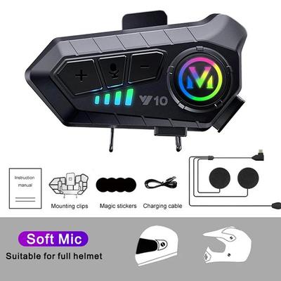 Y10 Гарнитура для мотоциклетного шлема Стерео Bt5.3 Hands Free Ipx6 Водонепроницаемые 2000 мАч Мото Беспроводные наушники Поддержка голосового управления