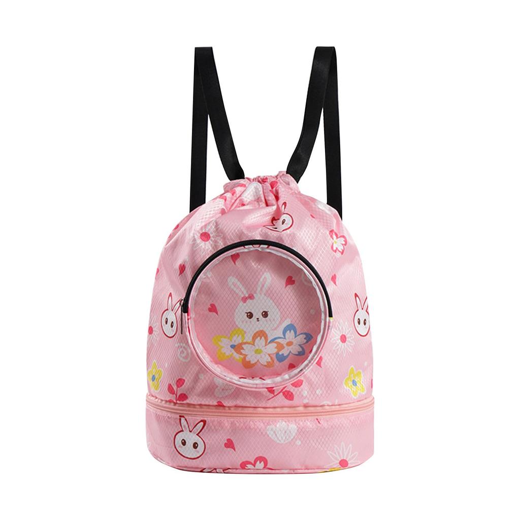 Детская сумка для плавания с разделением на влажную и сухую воду, водонепроницаемая сумка для хранения для мальчиков и девочек, спортивная портативная сумка для плавания на плечо с милым мультяшным рисунком