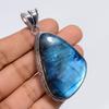 Natural Blue Labradorite Fancy Shape Vintage Style Handmade Jewelry 925 Sterling Silver Pendant 2.5" WSJ-4917