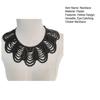 Faux Pearl Bib Necklace Hollow Design Bib Choker Necklace Beaded Shawl Collar for Women Weddings Cocktail Parties