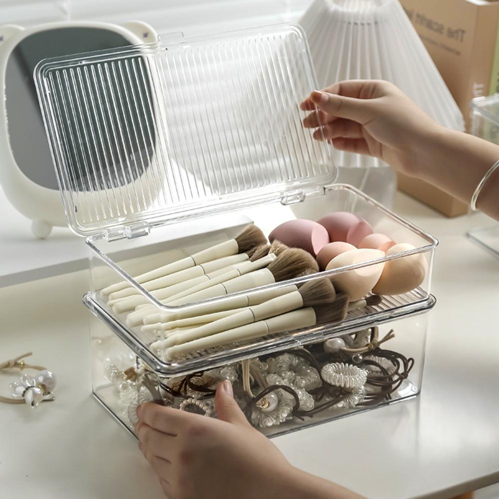 1 для хранения косметики в домашних условиях, рабочего стола, прозрачной отделочной коробки для комода, маски, кисти для макияжа, коробки для хранения пуховки для пудры