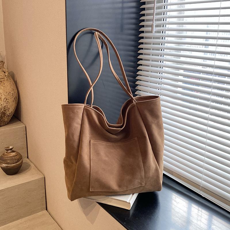 Повседневные сумки через плечо с застежкой-застежкой, высококачественные однотонные сумки для женщин из замши, женские сумки