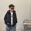 Осенне-весенний контрастный цветной кардиган на молнии большого размера для подростков, пальто для мальчиков, повседневная уличная толстовка с капюшоном, детская ветровка, куртка