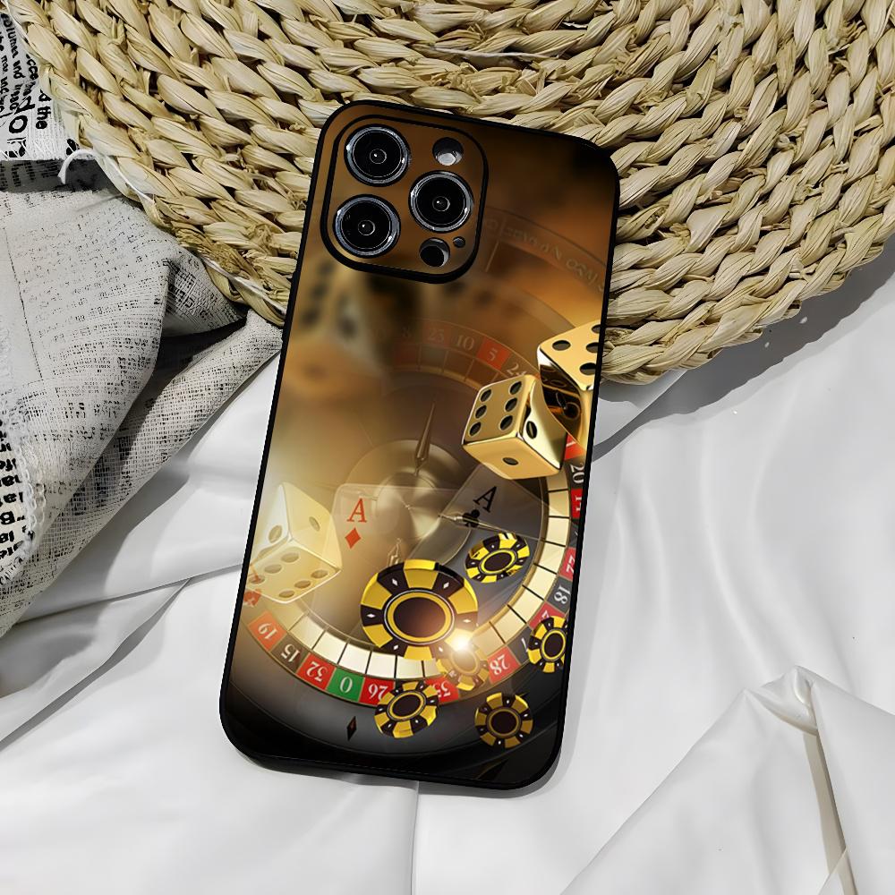 Чехол для телефона Dice Poker Casino для iphone 16 15 Pro 14 13 Mini 11 12 Max Xr X Xs 7 8 Plus Черный мягкий чехол