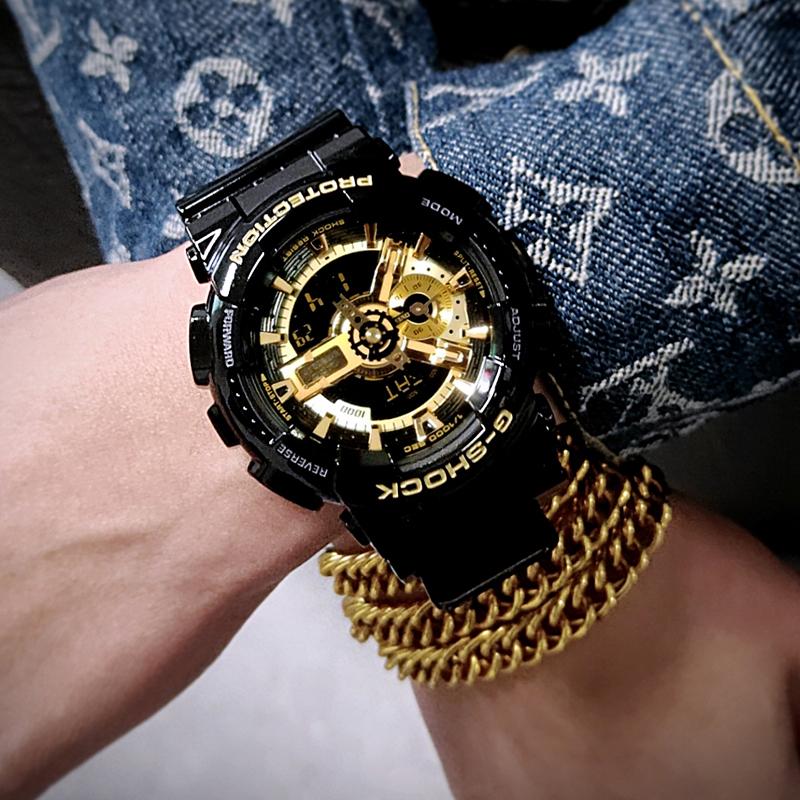 Casio Custom Watch G-Shock Ninja Edition Trendy Street Cool High-End Quartz Movement Resin Strap Men watches Black GA-110GBRZ