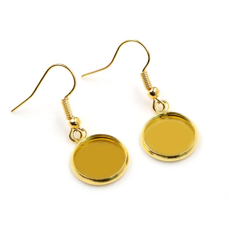 10 шт. Внутренний размер 10-25 мм С крючками для серег DIY Серьги Кабошоны Пустая основа Закрепка Основа с ободком Аксессуары для изготовления украшений DIY