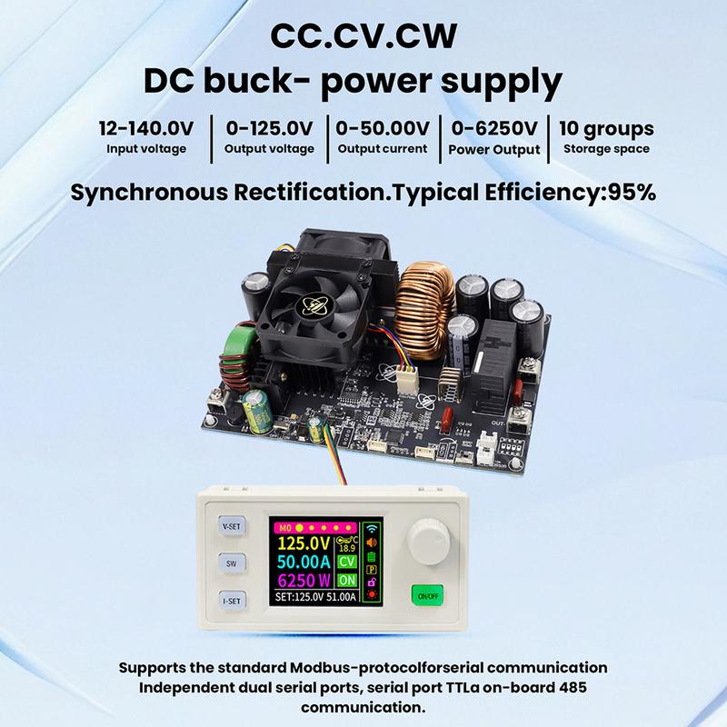 XY12550S Цифровой регулируемый понижающий DC источник питания Модуль постоянного напряжения и постоянного тока 50А/6250Вт Входное напряжение DC12-140В
