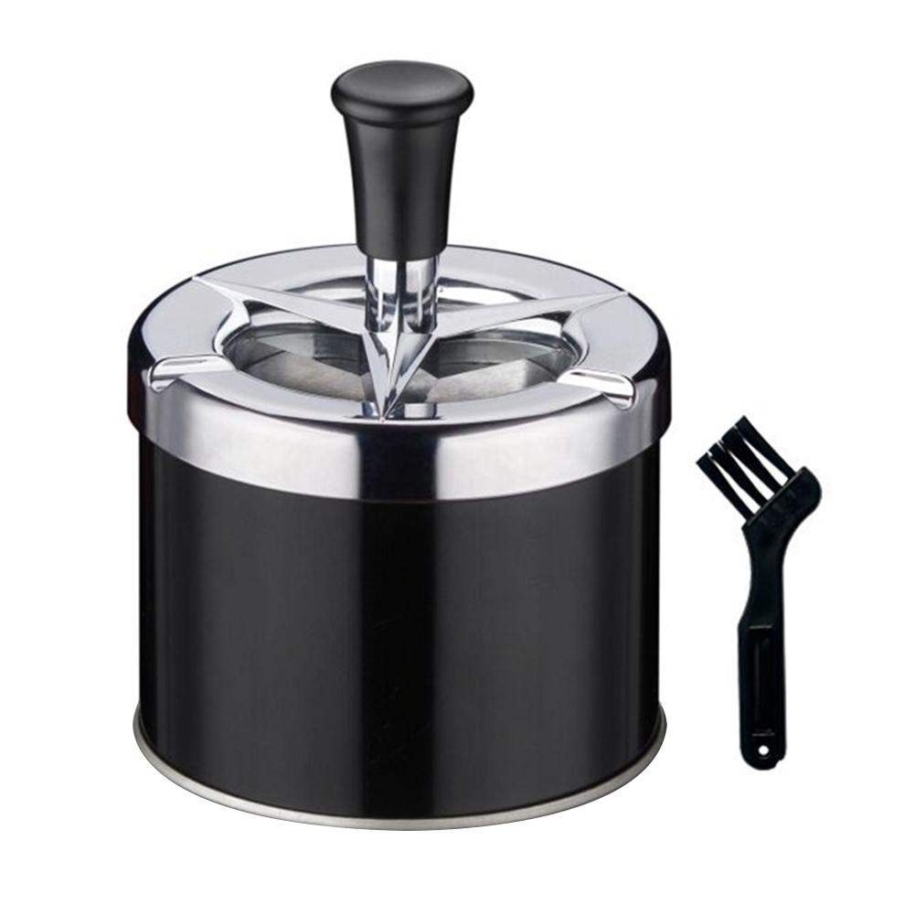 Push Down Ashtray Windproof Spinning Ashtray Metal Self-Cleaning Ashtray Desktop Ashtray for Home Office Car