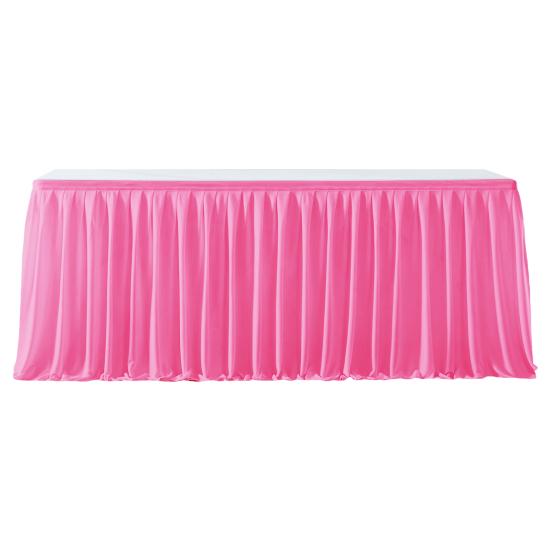 6FT Table Skirt for Rectangle Tables Wrinkle Resistant Pleated Tablecloth Reusable Ruffle Table Cloth for Christmas Baby Shower Wedding