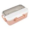 Ланч-бокс 900 мл Розовый 2 отделения Герметичный контейнер для ланча из нержавеющей стали со спорком