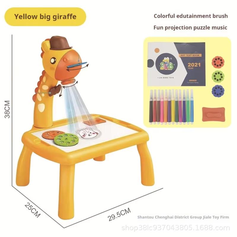 Children Led Projector Drawing Table Multifunctional Toy Painting Set Table Educational Board Learning Tools Painting Toys