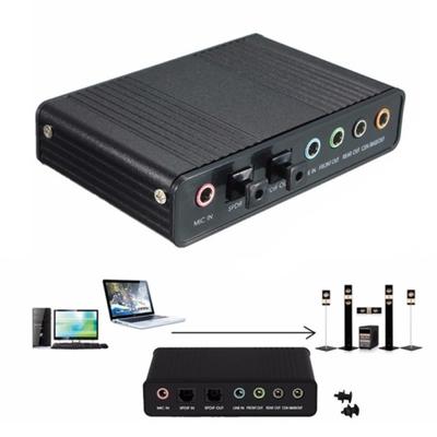 6-канальный USB 5.1 Оптический S/PDIF 2 Внешний Аудио Адаптер Звуковой Карты