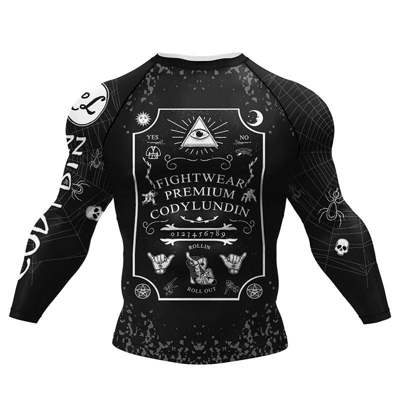 New MMA Boxing Rashguard T-shirt+Pant Sets Bjj Jiu jitsu Grappling Shorts Rash Guard Sublimation Printing Sportswear Mma Clothes