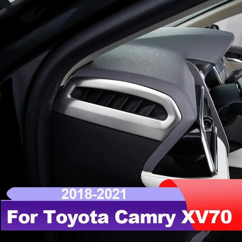Stainless Steel Car Dashboard Side Air Vent Outlet Frame Cover Trims For Toyota Camry 2018- Trd Accessories