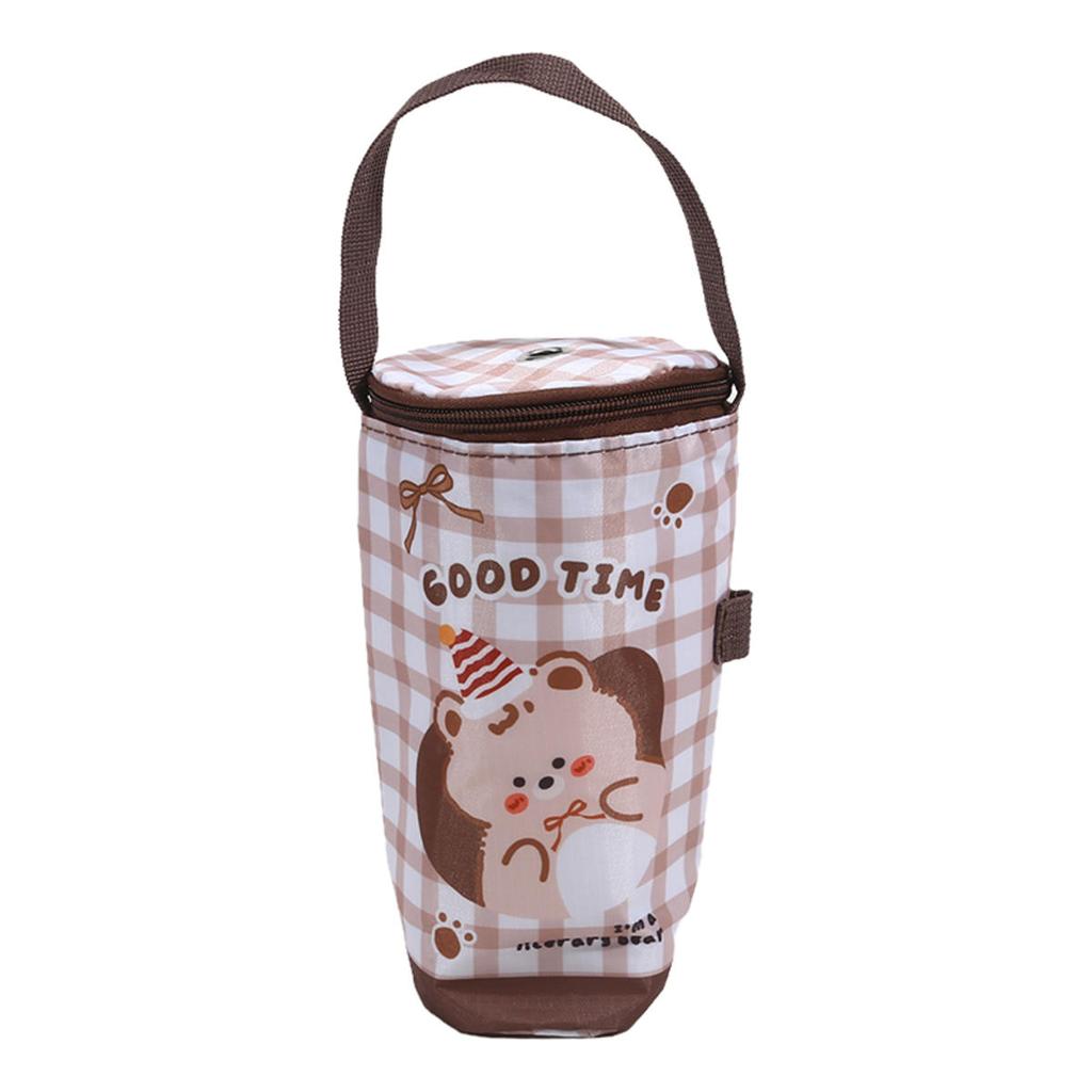 Portable Milk Tea Tote Bag Heat Preservation Bag Carrying Insulated Cup Cover Umbrella Pouch Handbag Camping Drinkware Accessories