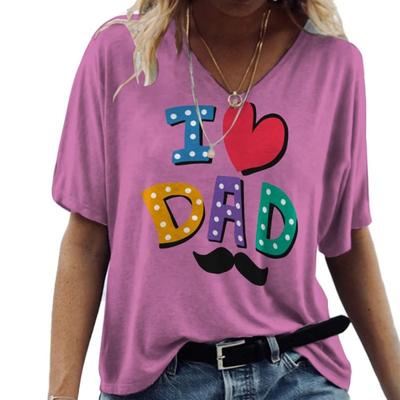 Летняя женская свободная модная футболка с коротким рукавом и V-образным вырезом, футболка с принтом 3d Love 80-х, женская одежда в стиле Харадзюку