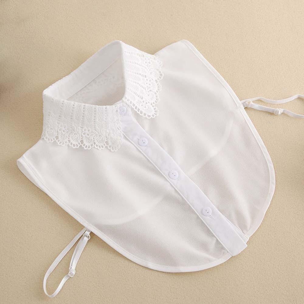 Fashion White Lace Fake Collar Black Vintage Shawl Detachable Front Tie Elegant Iris Blouse Shoulders Fake Collar Ladies
