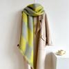Checkerboard Checkerboard Scarf Faux Cashmere Fall and Winter Padded Fur Side Paragraph Thickened Warm Plush Scarf