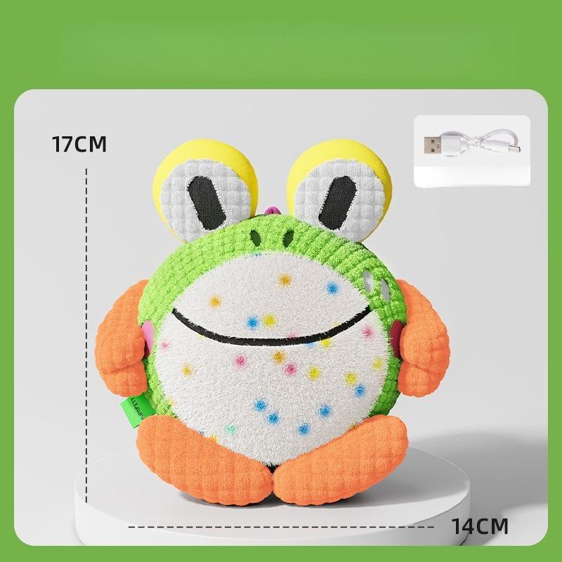 Electric Bouncing Dog Toy Removable Washable Bite‑resistant Sounding Plush Toy Self‑entertainment Boredom Relief for Small Medium Dogs